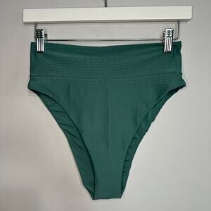 NWOT Aerie High Cut Cheeky Textured Green Seim Bottoms Women’s Size Small